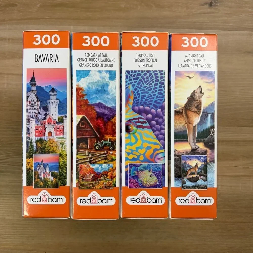 New Sealed Lot Red Barn 300 Piece Jigsaw Puzzle Animals And Landscape Compkete